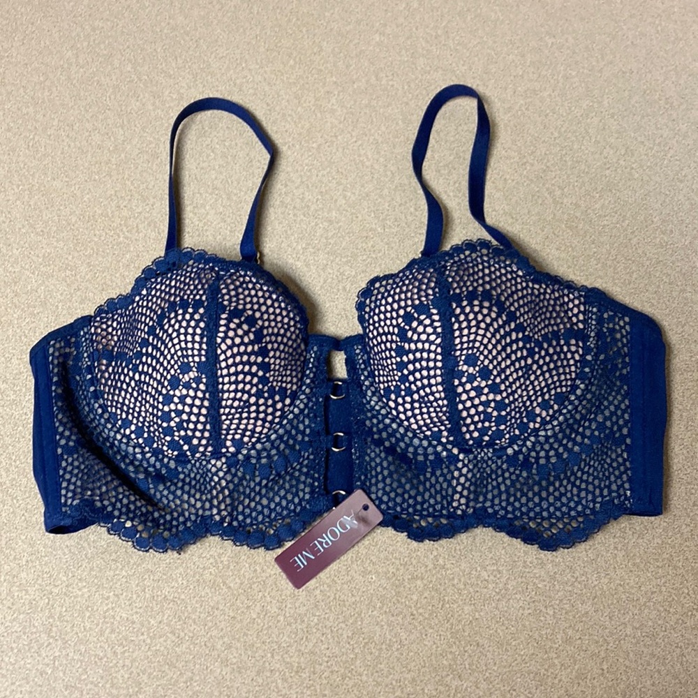 Adore Me Blue Lace Bra